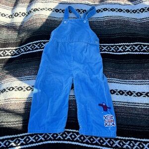 VTG TODDLE TIME BLUE CORDUROY BASEBALL PATCH OVERALLS BOYS SIZE 12 MONTHS